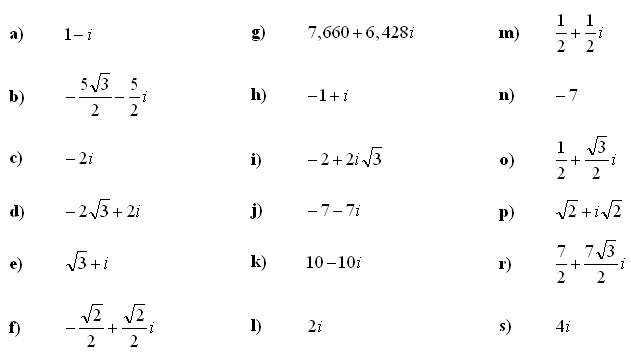 Komplexní čísla - Příklad 6 - Výsledky